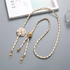 Crossbody Chain Adjustable Replacement Chain For Bag Artificial Leather Pearl Flower Semimanual Style