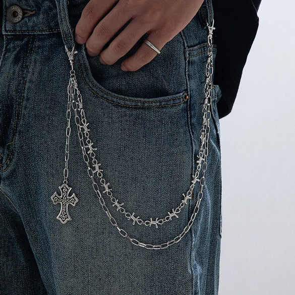 Crossshaped Pants Chain Bracelet Bag Chain Jeans Chain For Men And Women