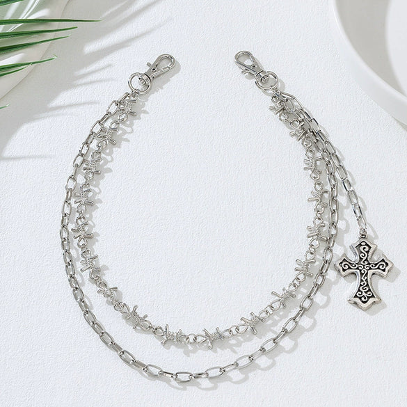 Crossshaped Pants Chain Bracelet Bag Chain Jeans Chain For Men And Women