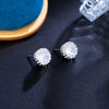 Crown Design Multicolor Zircon Earrings In White Copper Unisex Inlaid Fashion Jewelry For Wholesale