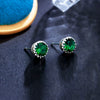 Crown Design Multicolor Zircon Earrings In White Copper Unisex Inlaid Fashion Jewelry For Wholesale