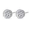 Crown Design Multicolor Zircon Earrings In White Copper Unisex Inlaid Fashion Jewelry For Wholesale
