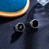 Crown Design Multicolor Zircon Earrings In White Copper Unisex Inlaid Fashion Jewelry For Wholesale