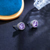 Crown Design Multicolor Zircon Earrings In White Copper Unisex Inlaid Fashion Jewelry For Wholesale