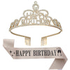 Crown Hairband Metal Hair Accessories With Letters Text Flower Pattern For Party