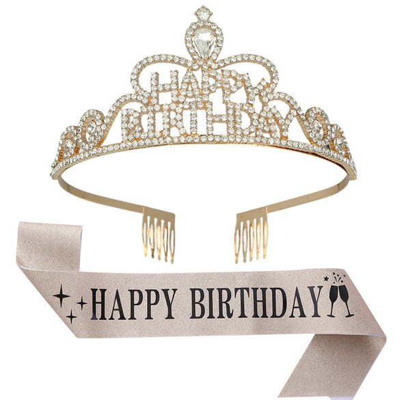 Crown Hairband Metal Hair Accessories With Letters Text Flower Pattern For Party