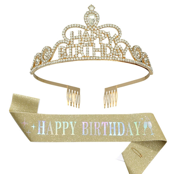 Crown Hairband Metal Hair Accessories With Letters Text Flower Pattern For Party