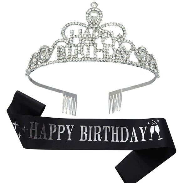 Crown Hairband Metal Hair Accessories With Letters Text Flower Pattern For Party
