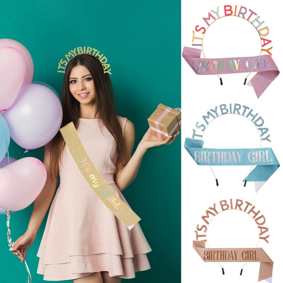 Crown Shoulder Strap Set Zinc Alloy Glitter Cloth Electroplating Bronzing Characters Party Headdress Decoration