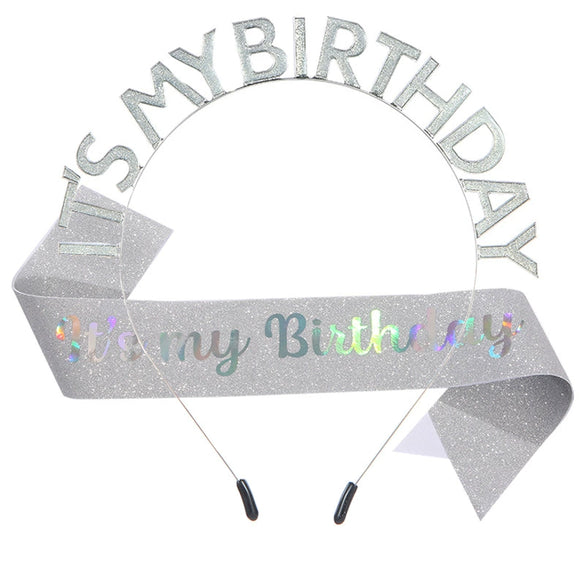 Crown Shoulder Strap Set Zinc Alloy Glitter Cloth Electroplating Bronzing Characters Party Headdress Decoration