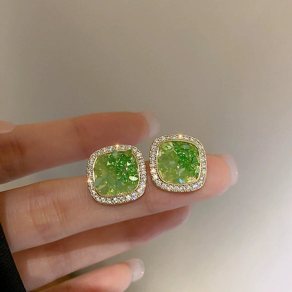 Crystal Colorful Flower Earrings Forest Style For Women