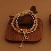 Crystal Double Circle Bracelet Handmade With Rose Quartz Tassel Gourd And Pearl