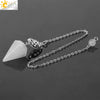 Crystal Hexagon Pointed Pendulum Pendant Electroplated Semi Precious Stone Spiritual Jewelry