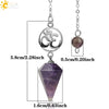 Crystal Hexagon Pointed Pendulum Pendant Electroplated Semi Precious Stone Spiritual Jewelry