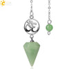 Crystal Hexagon Pointed Pendulum Pendant Electroplated Semi Precious Stone Spiritual Jewelry