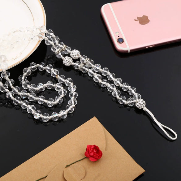 Crystal Mobile Phone Lanyard Handmade Beaded Minimalist Hanging Chain