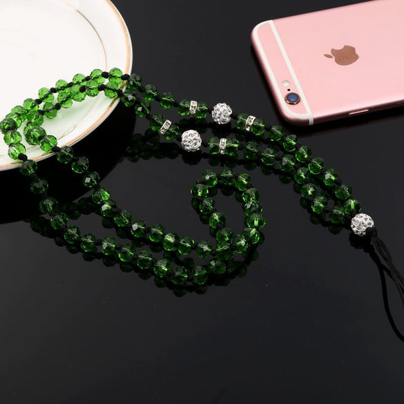 Crystal Mobile Phone Lanyard Handmade Beaded Minimalist Hanging Chain