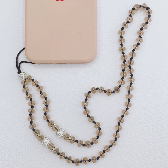 Crystal Mobile Phone Lanyard Handmade Beaded Minimalist Hanging Chain