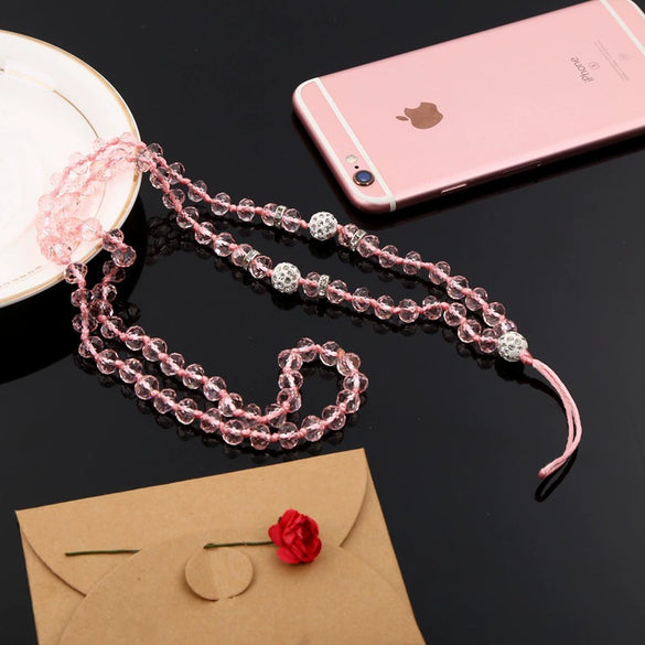 Crystal Mobile Phone Lanyard Handmade Beaded Minimalist Hanging Chain