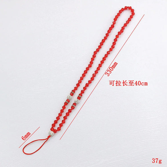 Crystal Mobile Phone Lanyard Handmade Beaded Minimalist Hanging Chain