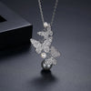 Crystal Pearl Butterfly Necklace With Electroplated Copper Zircon Pendant And Cross Chain For Women