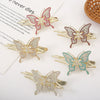 Crystal Rose Gold Plated Rhinestone Women's Hair Top Clip With Diamond Design