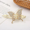 Crystal Rose Gold Plated Rhinestone Women's Hair Top Clip With Diamond Design