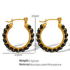 Cshaped Rhinestone Inlaid Colored Diamond Stainless Steel Electroplated Women's Earrings