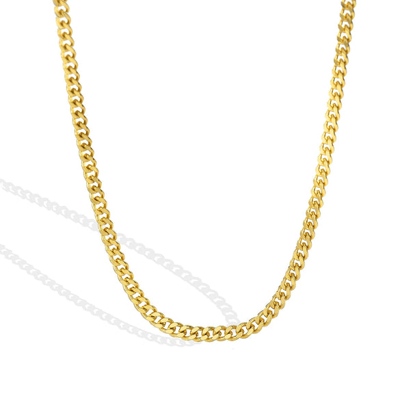 Cuban Chain Necklace Gold Electroplated Simple Street Style