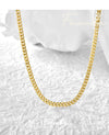 Cuban Chain Necklace Gold Electroplated Simple Street Style