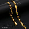 Cuban Chain Necklace Hip Hop Street Culture Wave Pattern Electroplated For Men And Women