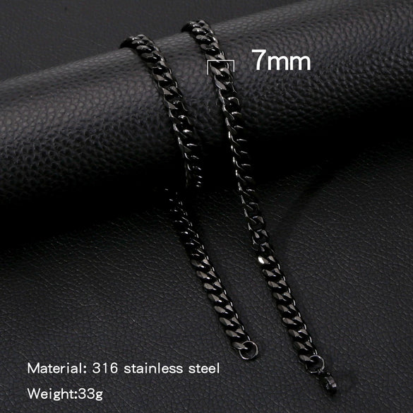 Cuban Chain Necklace Hip Hop Street Culture Wave Pattern Electroplated For Men And Women