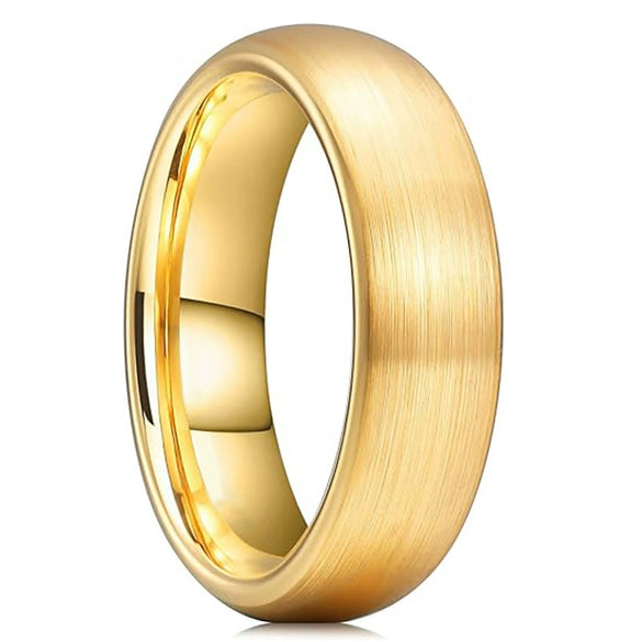 Curved Frosted Tungsten Steel Geometric Ring With Vacuum Plated Finish Simple Unisex Fashion Jewelry Wholesale