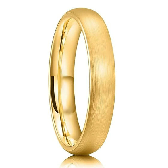 Curved Frosted Tungsten Steel Geometric Ring With Vacuum Plated Finish Simple Unisex Fashion Jewelry Wholesale