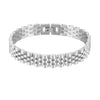Curved Titanium Steel Bracelet With Five Bead Strap Vacuum Plated Geometric Letter Pattern Adjustable Fashion Bracelet For Men