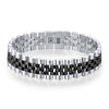 Curved Titanium Steel Bracelet With Five Bead Strap Vacuum Plated Geometric Letter Pattern Adjustable Fashion Bracelet For Men