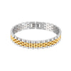 Curved Titanium Steel Bracelet With Five Bead Strap Vacuum Plated Geometric Letter Pattern Adjustable Fashion Bracelet For Men