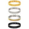 Curved Titanium Steel Bracelet With Five Bead Strap Vacuum Plated Geometric Letter Pattern Adjustable Fashion Bracelet For Men