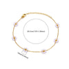 Cute All Match Flower Geometric Stainless Steel And Gold Anklet For Women