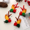 Cute Antlers Plastic Cloth Flannel Hair Clip 1 Pair