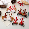 Cute Antlers Plastic Cloth Flannel Hair Clip 1 Pair