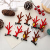 Cute Antlers Plastic Cloth Flannel Hair Clip 1 Pair