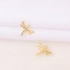Cute Artistic Dragonfly 18K Gold Plated Zircon Copper Wholesale Jewelry Accessories