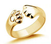 Cute Bear Paw Open Adjustable Ring Alloy Electroplated Light Luxury Animal Inspired Unisex Fashion Ring