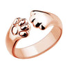 Cute Bear Paw Open Adjustable Ring Alloy Electroplated Light Luxury Animal Inspired Unisex Fashion Ring