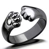 Cute Bear Paw Open Adjustable Ring Alloy Electroplated Light Luxury Animal Inspired Unisex Fashion Ring