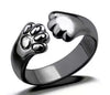 Cute Bear Paw Open Adjustable Ring Alloy Electroplated Light Luxury Animal Inspired Unisex Fashion Ring