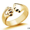 Cute Bear Paw Open Adjustable Ring Alloy Electroplated Light Luxury Animal Inspired Unisex Fashion Ring