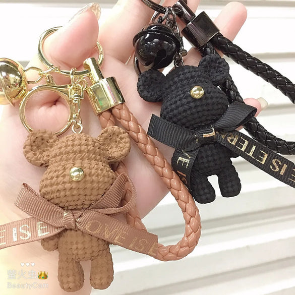 Cute Bear Resin Metal Unisex Bag Pendant Keychain