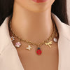 Cute Bee Butterfly Daisy Multielement Stainless Steel Necklace With Ladybug Pendant And Electroplating For Women